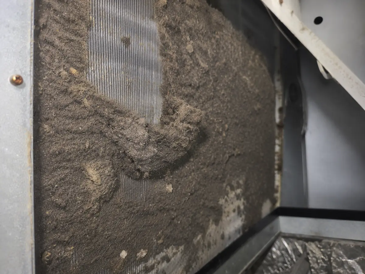 Armstrong technician washing an air conditioner coil with specialized equipment