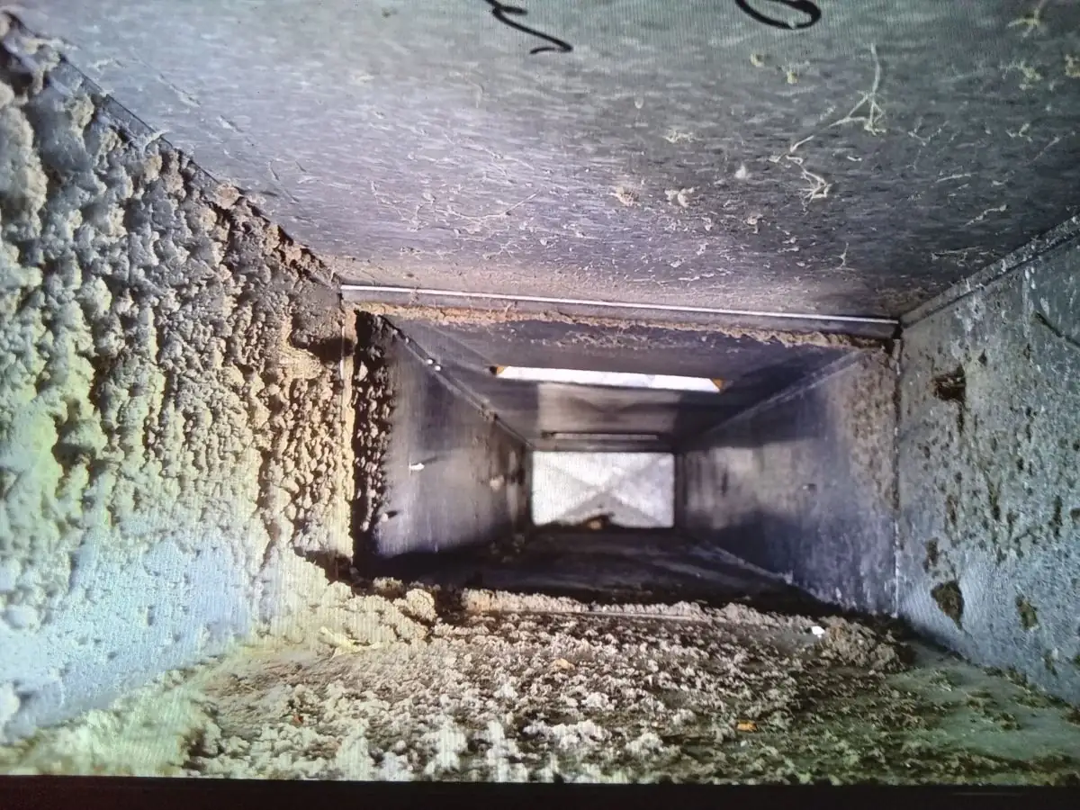 Armstrong technician cleaning a home air duct system
